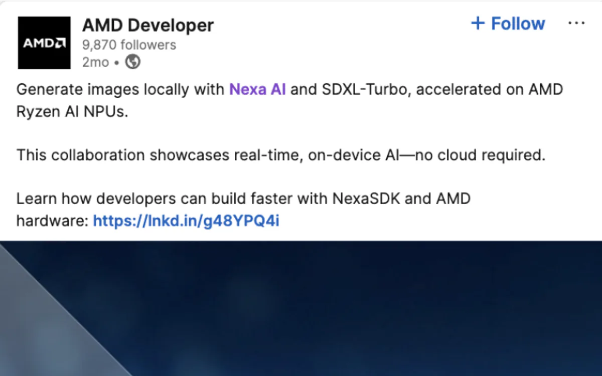 AMD LinkedIn recognition screenshot